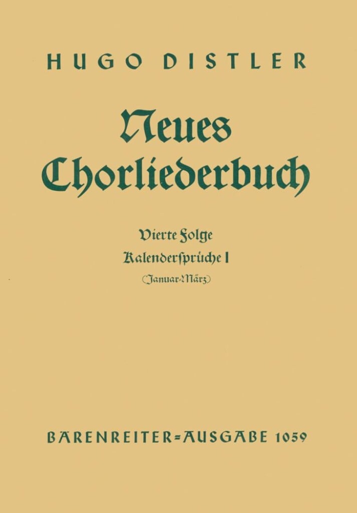 Kalendersprueche I (Januar -Maerz).